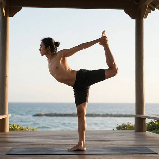 Wiry Yoga Pose at Seaside Pavilion