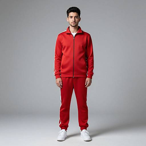 Red Tracksuit Male Portrait