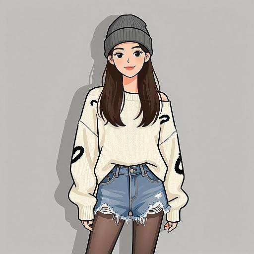 Smiling Woman in Casual Streetwear