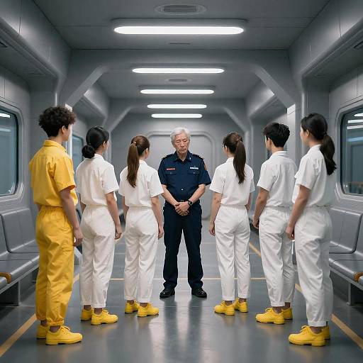 Futuristic Metallic Corridor Lineup Scene