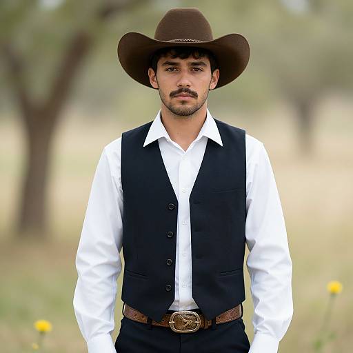Rustic Groom in Casual Cowboy Outfit