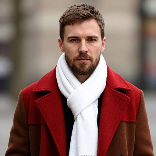 Man in Red and Brown Coat