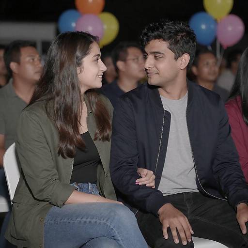 Smiling Young Couple at Night Event