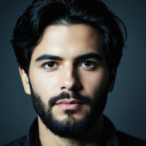 Portrait of Man with Beard and Black Hair
