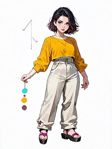 Contemporary Chic Woman Full-Body Shot