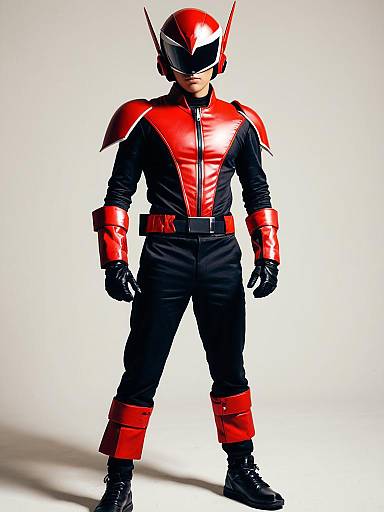 Man in Viewtiful Joe Cosplay Costume