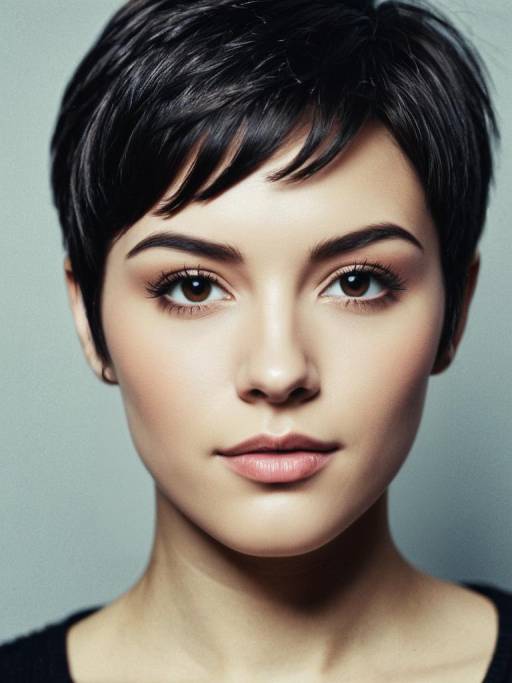 Woman with Pixie Haircut Close-Up