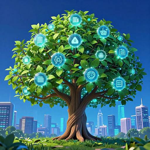 DeFi Digital Tree with Blockchain Nodes