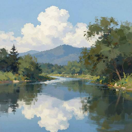 Serene Digital Landscape Painting