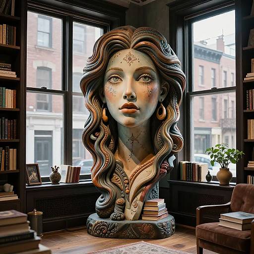 Bohemian Sculpture in Detailed Interior