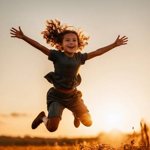 Joyful Girl in Golden Hour Light