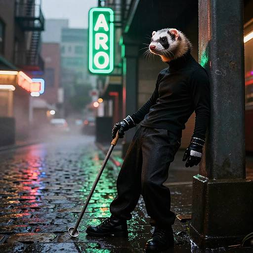 Noir Ferret Diamond Thief Scene