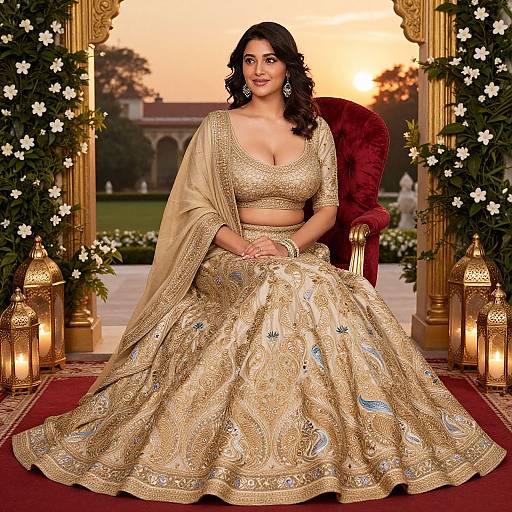 Luxurious Peacock Motif Lehenga