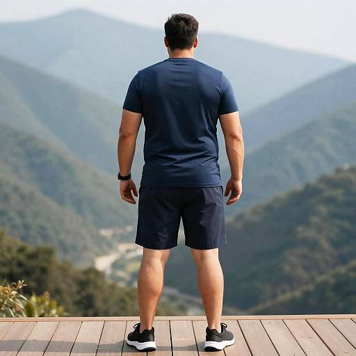 Big and Tall Gym Outfit Overlooking Valley