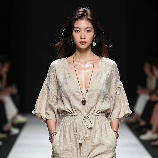 Stunning Korean Girl in Maxi Dress