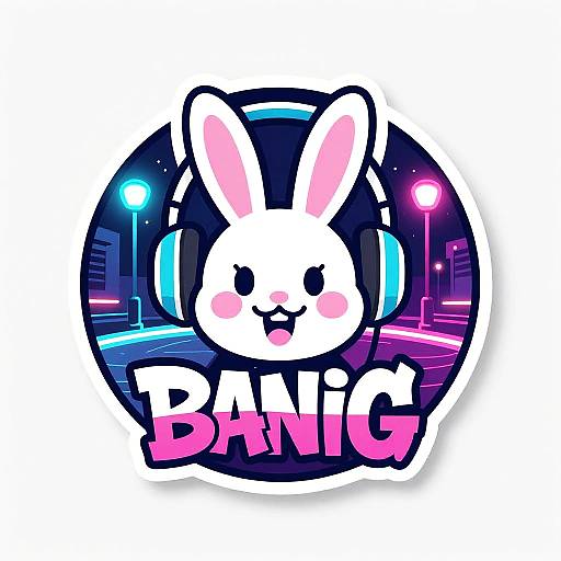 Neon Graffiti Breakdancing Rabbit Avatar