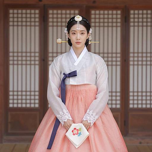 Elegant Korean Hanbok Portrait in Tradition