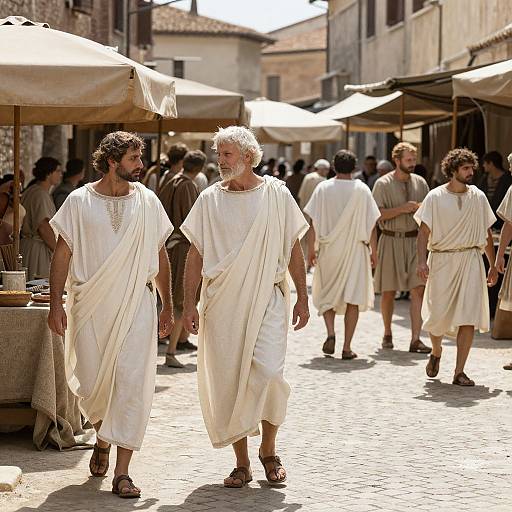 Lively Ancient Roman Marketplace Scene