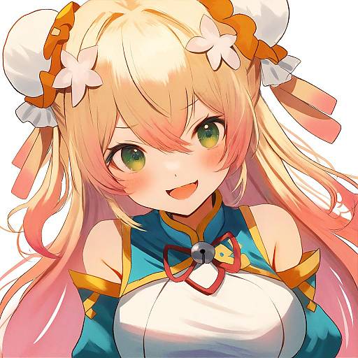 Illustration of Momosuzu nene (old design), hololive in the style of Manino (mofuritaionaka)