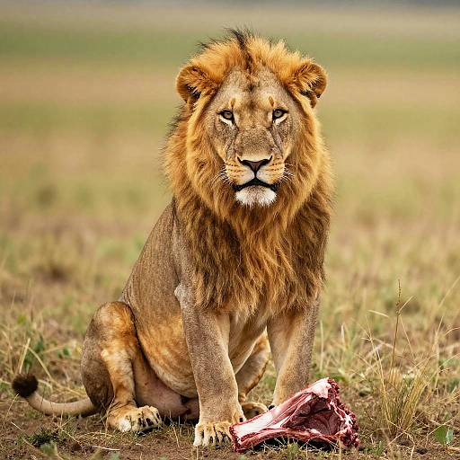 Brave African Lioness in Savanna