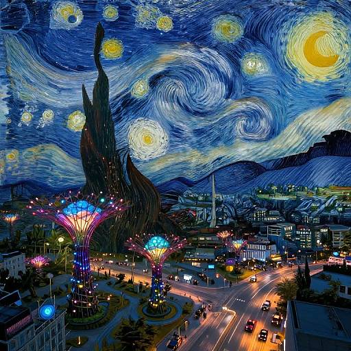 Digital art blending Van Gogh's 