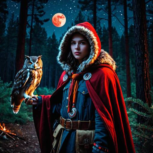 Young Nomadic Scout Under Crimson Moon Young Nomadic Scout Under Crimson Moon