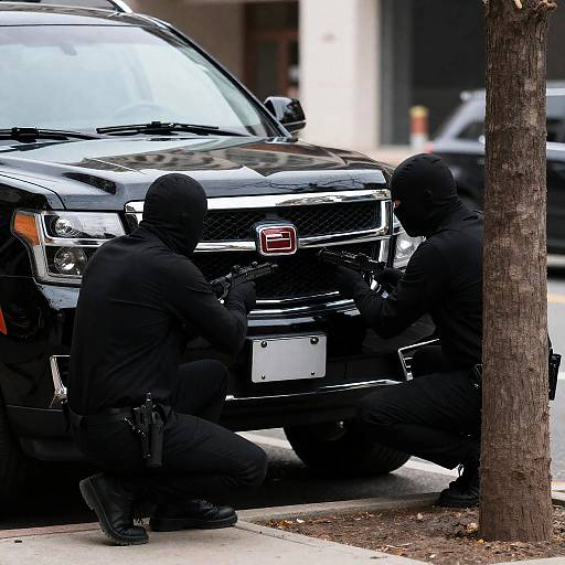 Urban Heist: Two Masked Intruders