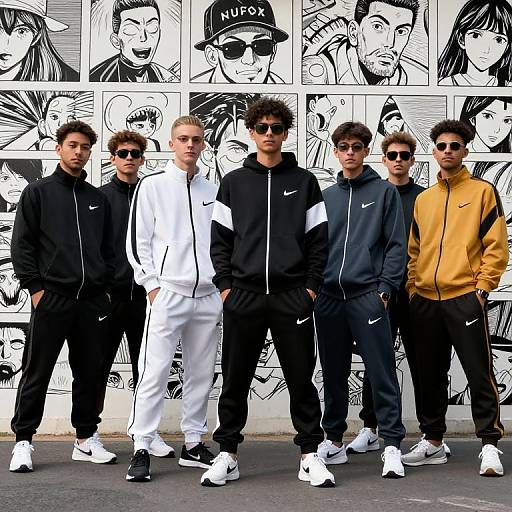 Trendy Manga Group Streetwear Portrait