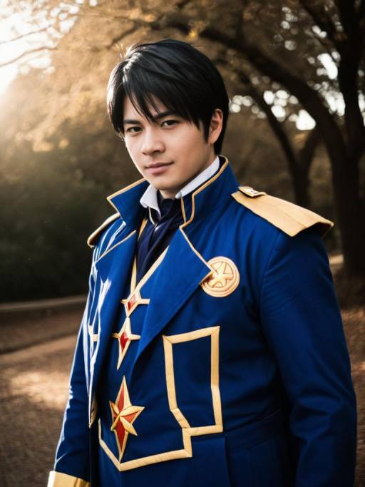 Man in Roy Mustang Cosplay Costume