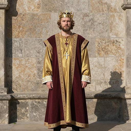 Regal Medieval Prince in Elaborate Costume