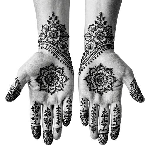 Intricate Henna-Style Hand Illustration