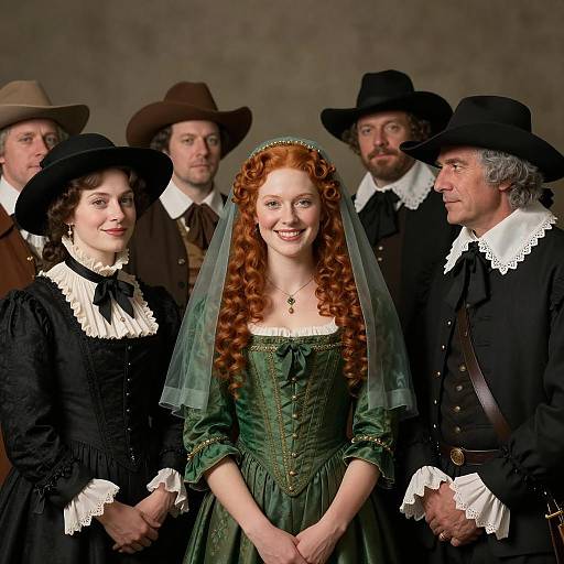 Group in 17th-Century Period Costume