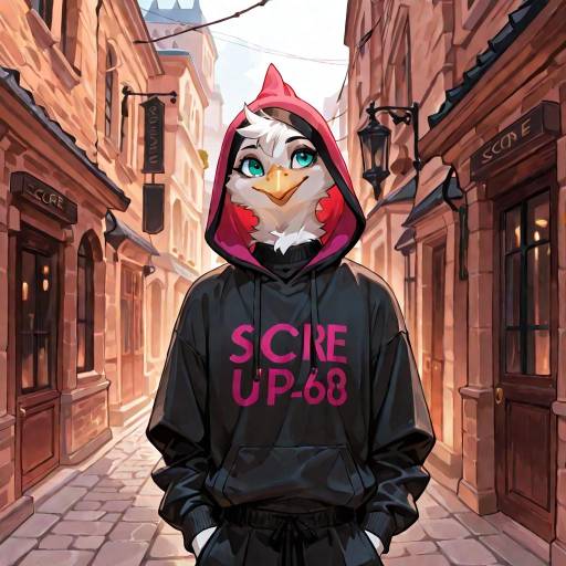 Vibrant Ecchi Ostrich in City Square