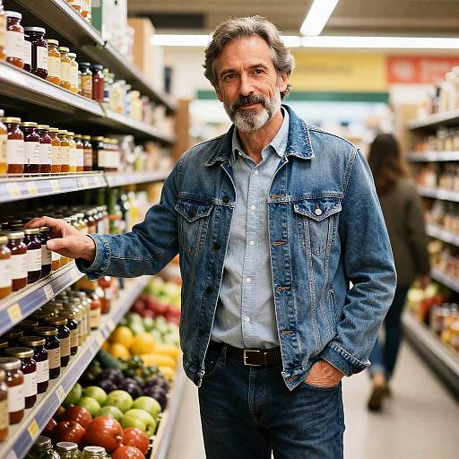 Confident 50-Year-Old Man in Denim