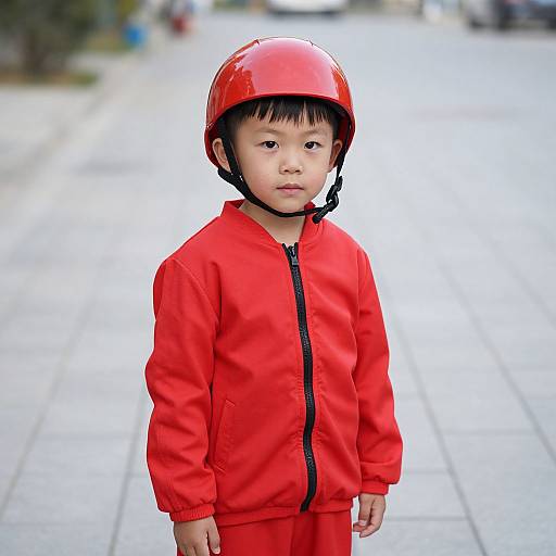 Young Boy in Red Car Costume