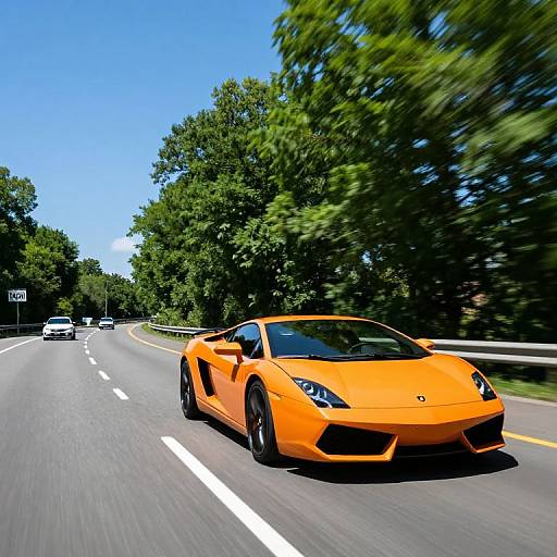 Vibrant Orange Lamborghini Gallardo Speeding