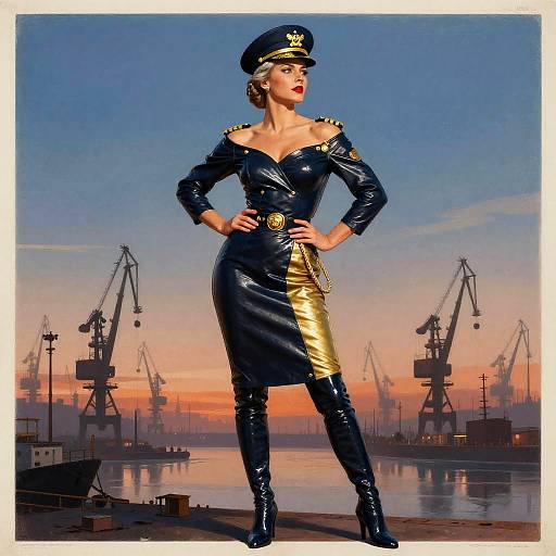 Resolute Female Naval Captain Poster