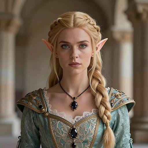 Elegantly Crafted Female Elf Costume Art