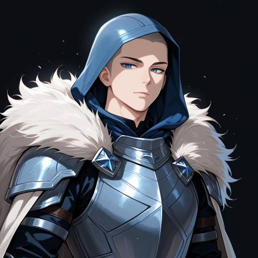 Determined Warrior in Armor and Cape Determined Warrior in Armor and Cape