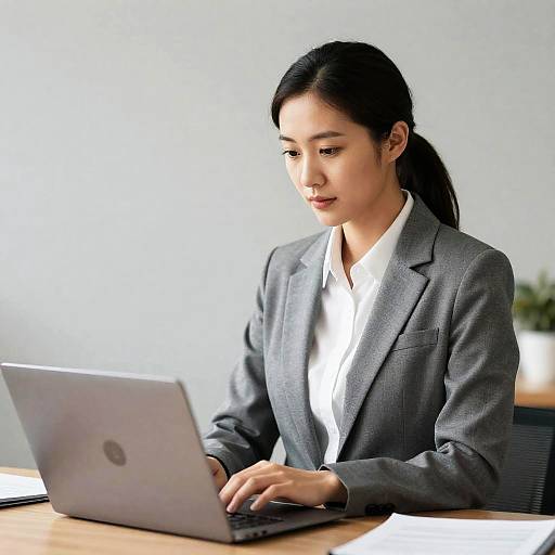 Corporate Casual Woman with Laptop