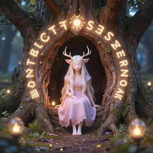Fairy Tale Creature in Enchanted Tree