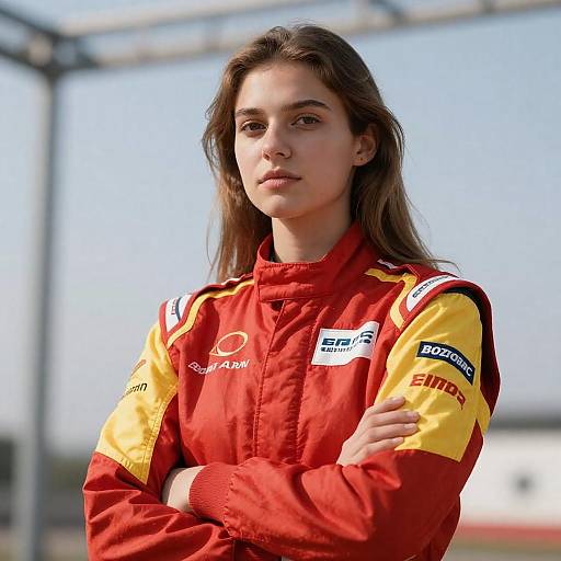 Young Woman in Racing Suit Portrait