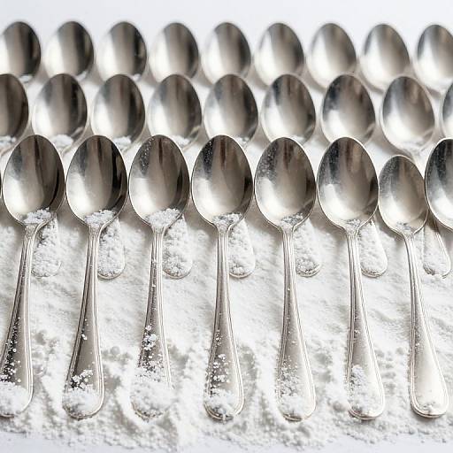 Surreal Rows of Sugar-Dusted Spoons