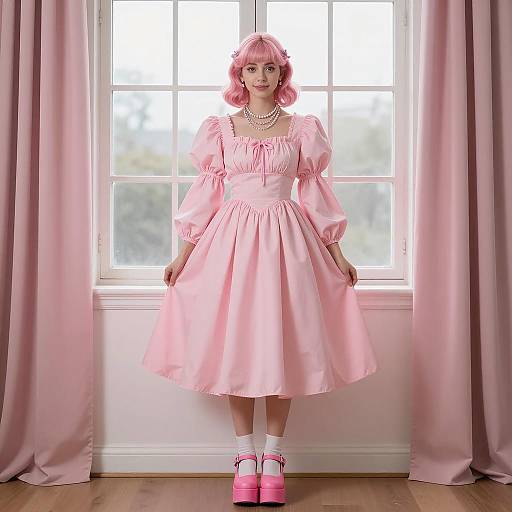 Vintage Pink Fashion by the Window