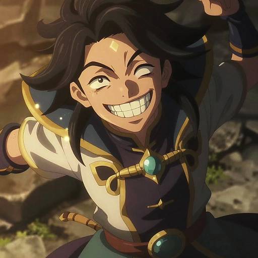 Anime Character Grinning Mischievously