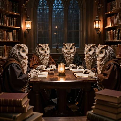 Anthropomorphic Owls in Scholarly Parliament