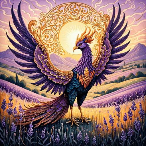Ornate Phoenix in Lavender Meadow