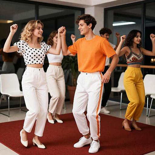 Vibrant Retro Dance Party Scene