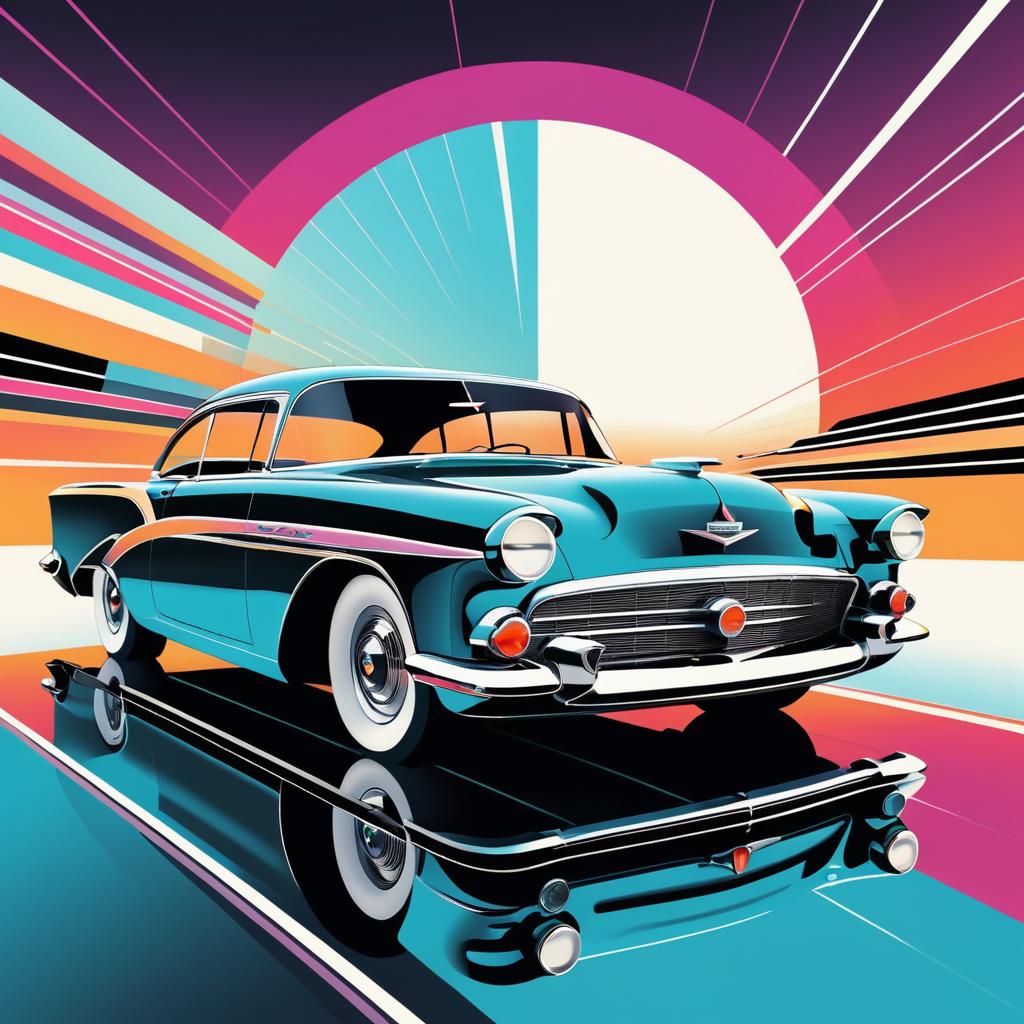 Nostalgic Classic Car Digital Art