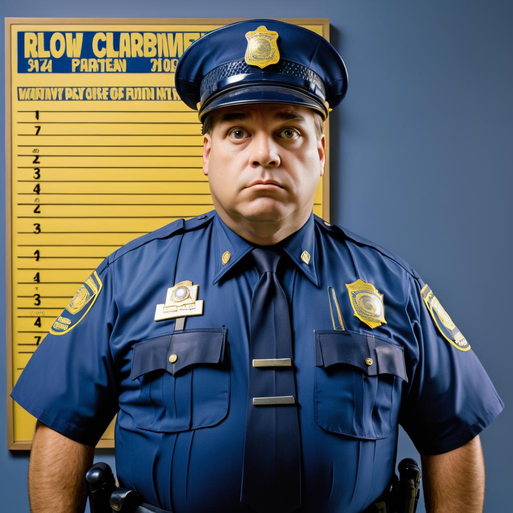 Humorous Mugshot of Chief Wiggum